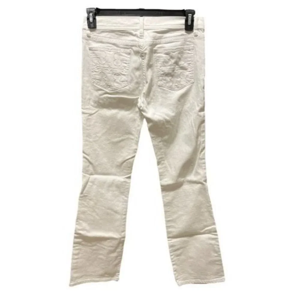 Tory Burch Classic Tory Boot White Bootcut Jeans Size 28